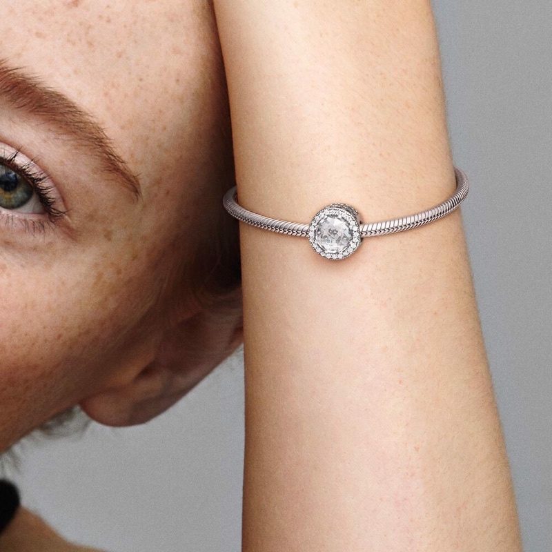 [Hạt charm bạc 925] [Hạt charm pandora] Hạt charm đính đá kiểu Pandora cao cấp YAC10