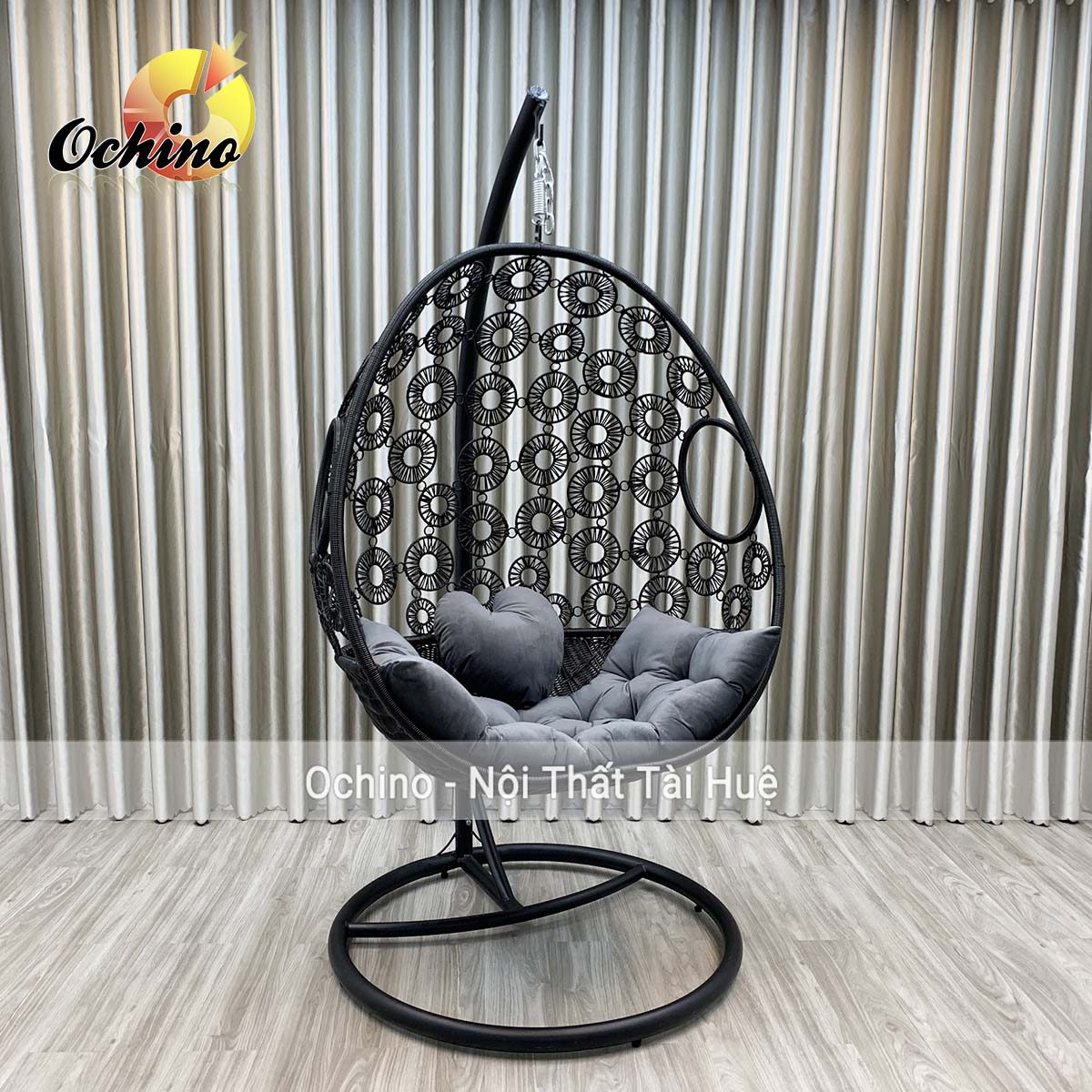 Xích đu đơn cao cấp, xích đu sân vườn mẫu hoa bền đẹp