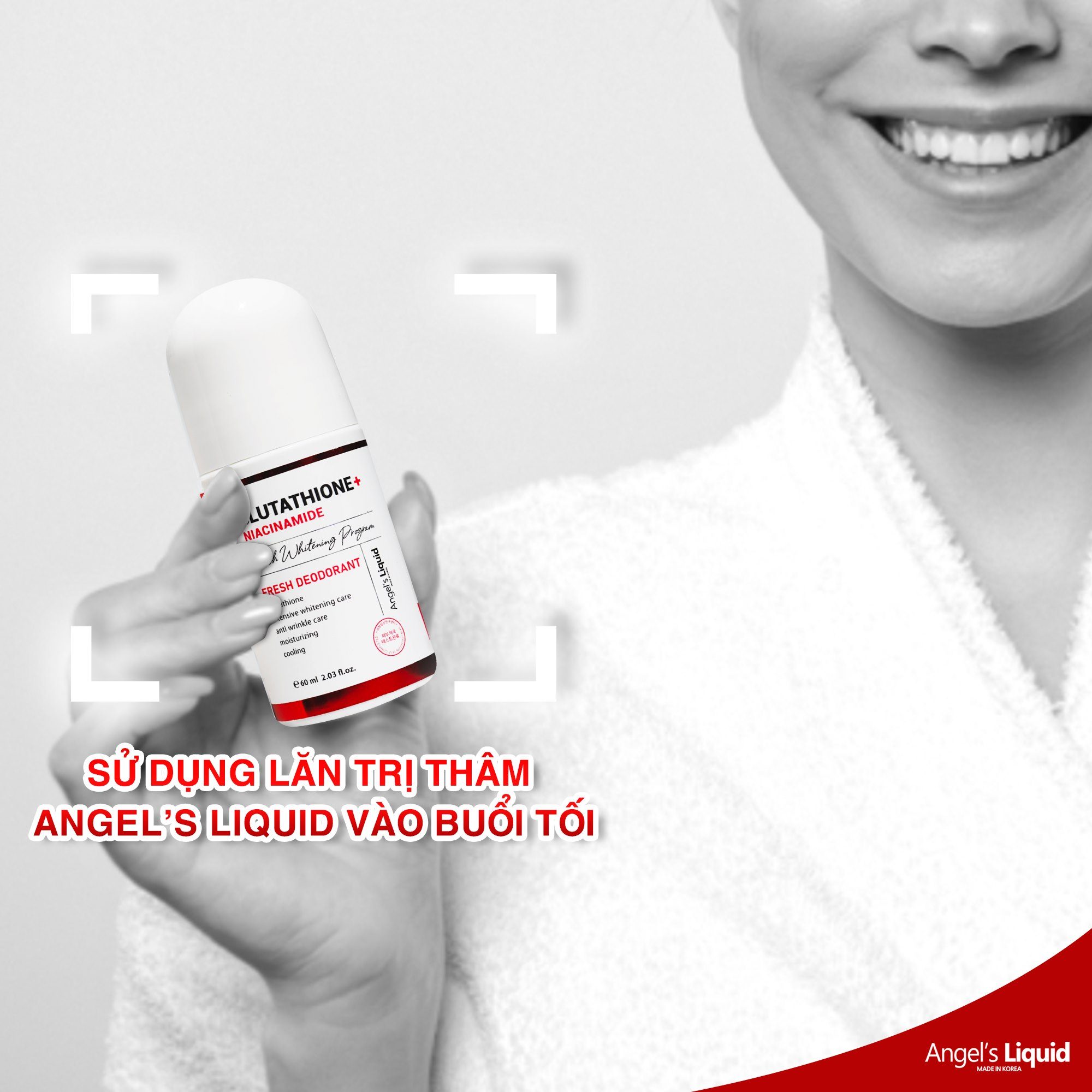 Lăn Nách Angel's Liquid Glutathione Plus Niacinamide Fresh Deodorant 60ml