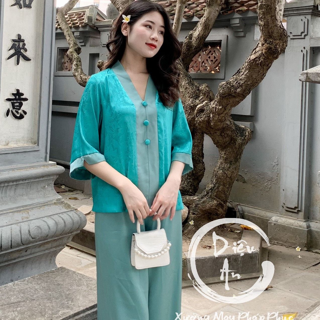 Mẫu Pháp Phục Bà Lai Lụa Gấm Cao Cấp Đi Lễ Chùa