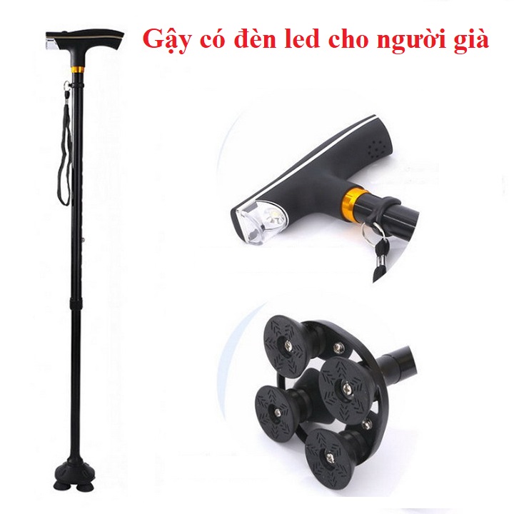 [HCM]Gậy có đèn LED cho người già GA3
