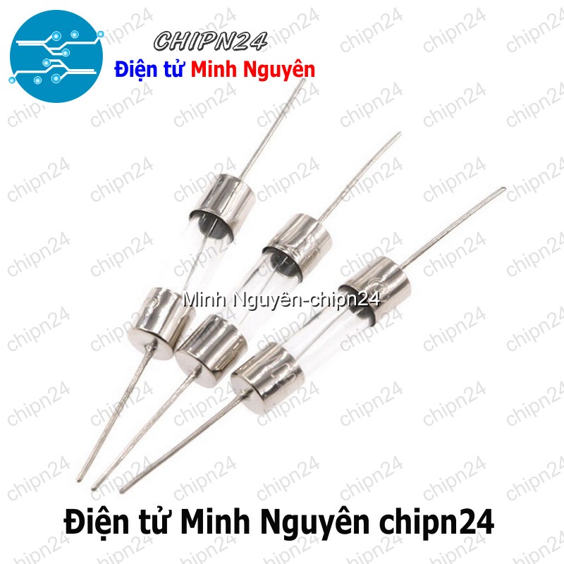 [5 cái] (K408) Cầu Chì Ống 5x20mm Chân Cắm (1A/2A/3A/4A/5A/6A/7A/8A/10A/12A/15A/20A/25A/3.15A/6.3A 250V) - [Chọn Loại] - HHH.00407