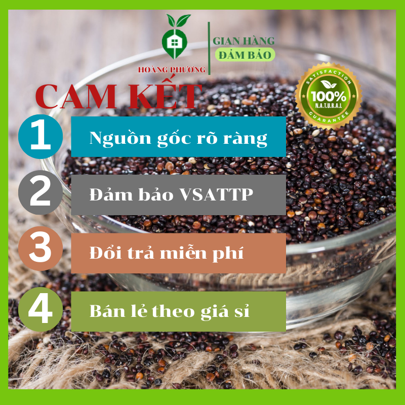 Hạt Quinoa Đen (Hạt diêm mạch) Hữu Cơ Peru 500g *FREESHIP* Diêm Mạch Hữu Cơ Đen