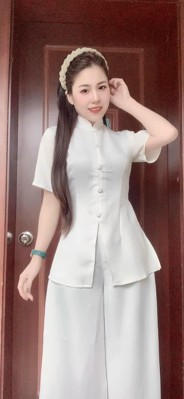 Set Đồ Đi Chùa Thêu Chất Vải Lụa Cao Cấp L11