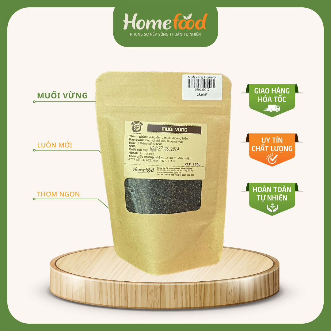 Muối Vừng Homefood/ Vừng đen túi 100gr
