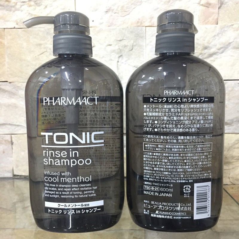 Dầu gội xả Nam cho tóc gàu Tonic Pharmaact 600ml xuất xứ Nhật Bản hàng nhập chính hãng