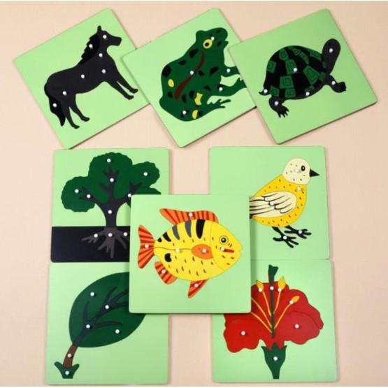 Tranh ghép núm các con vật montessori