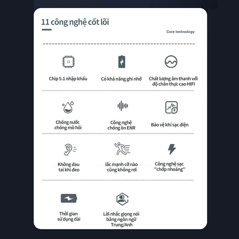 Tai nghe bluetooth không dây có micro Thời gian chờ cực dài lên tới 120 giờ,Gọi chống ồn Chất lượng âm thanh HIFI chân thực,Sạc siêu nhanh
