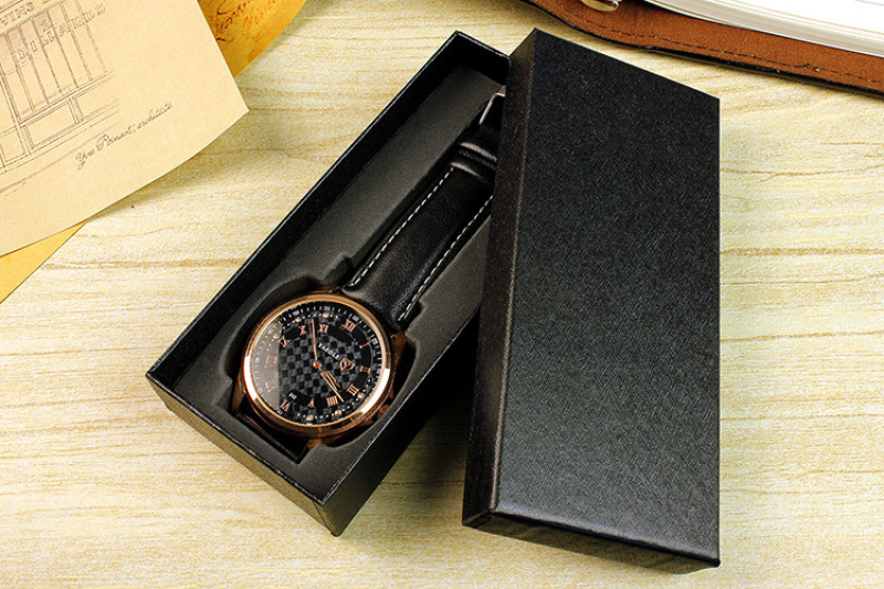 Hộp đồng hồ - Hộp trang sức KT.14,5 x6.5x3 cm (Đen) chất liệu giấy