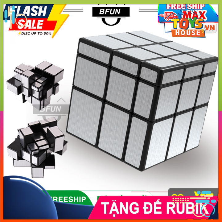 Rubik mirror 3x3 gương bạc loại xịn - khối rubik biến thể mirror, cục rubik xoay trơn, rubik 3x3 gương, robik, rubit, đồ chơi trẻ em bfun