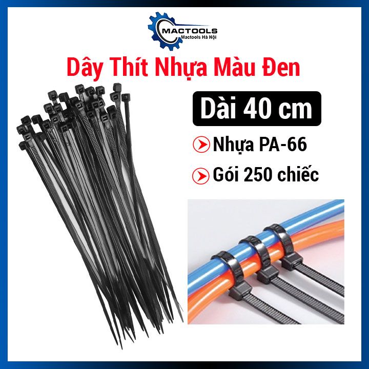 Dây thít nhựa, dây zip rút đen, lạt buộc nhựa PA66 thay thế dây buộc thông thường chắc chắn