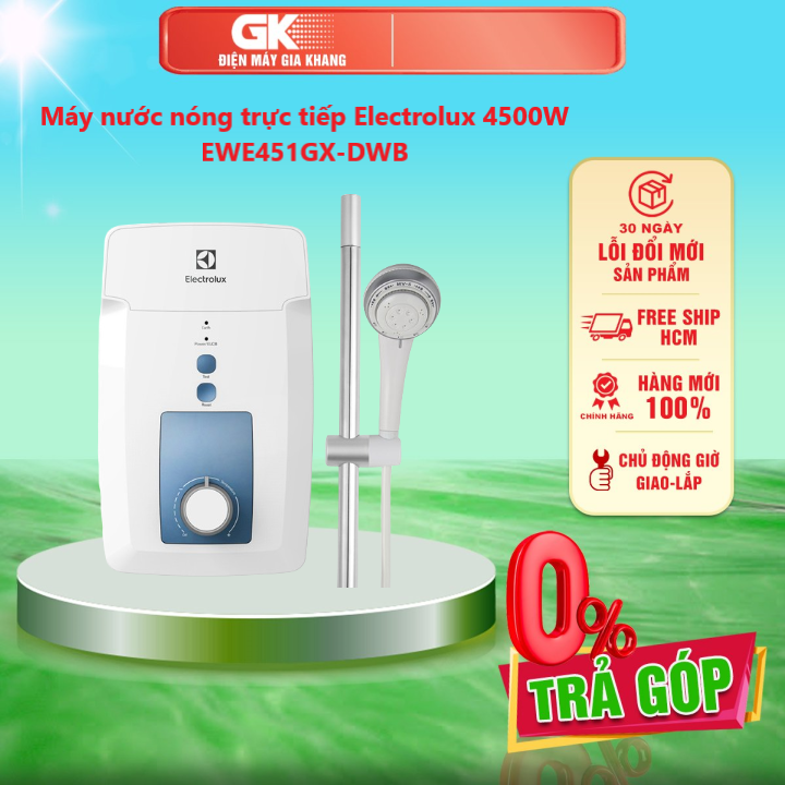 Máy nước nóng trực tiếp electrolux 4500w ewe451gx-dwb