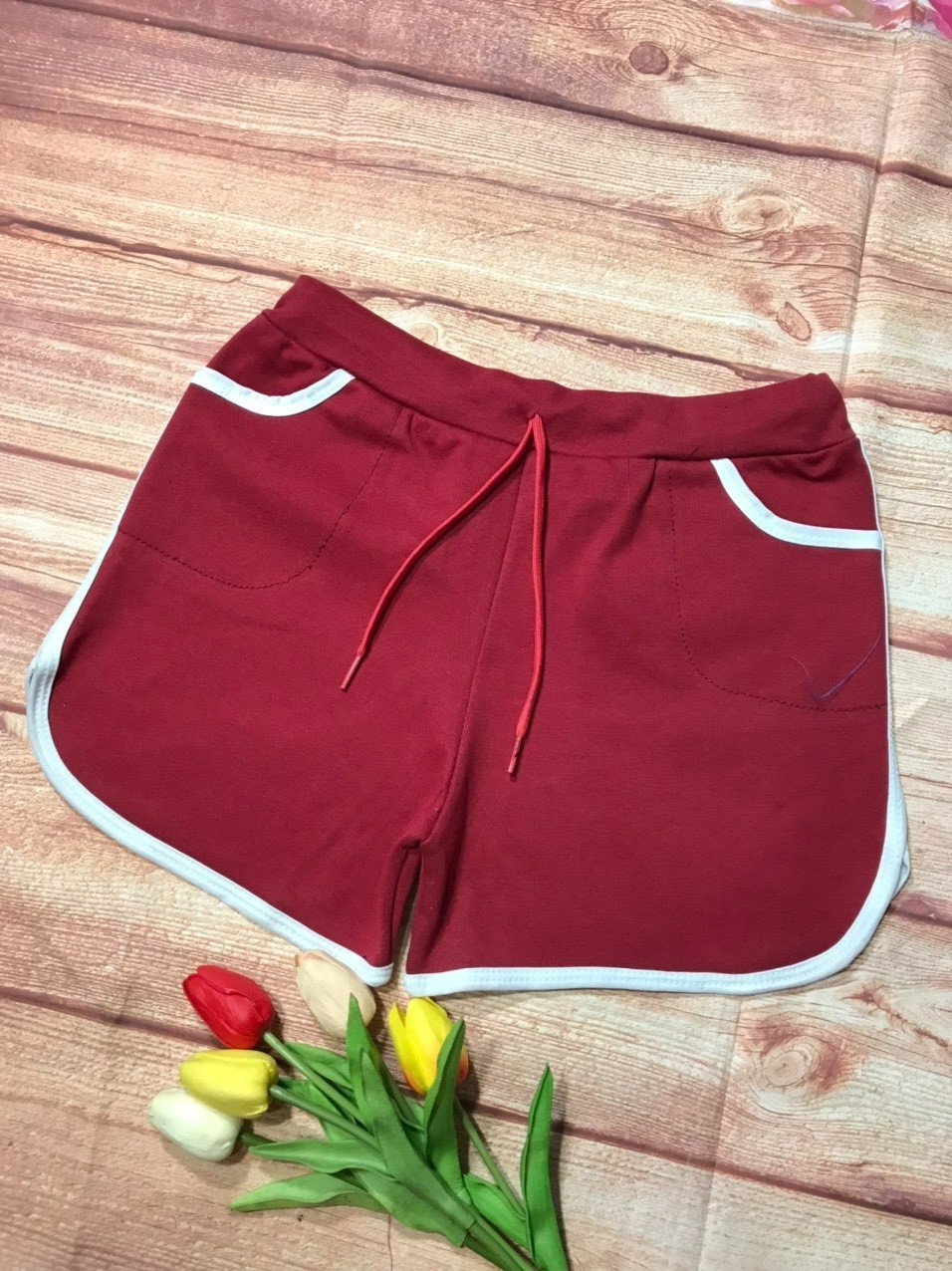 Quần đùi nữ Lưng Thun Màu Trơn cotton co giãn 4 chiều