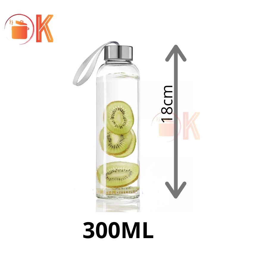 [HCM]Chai thủy tinh tròn 300ml nắp dây xách