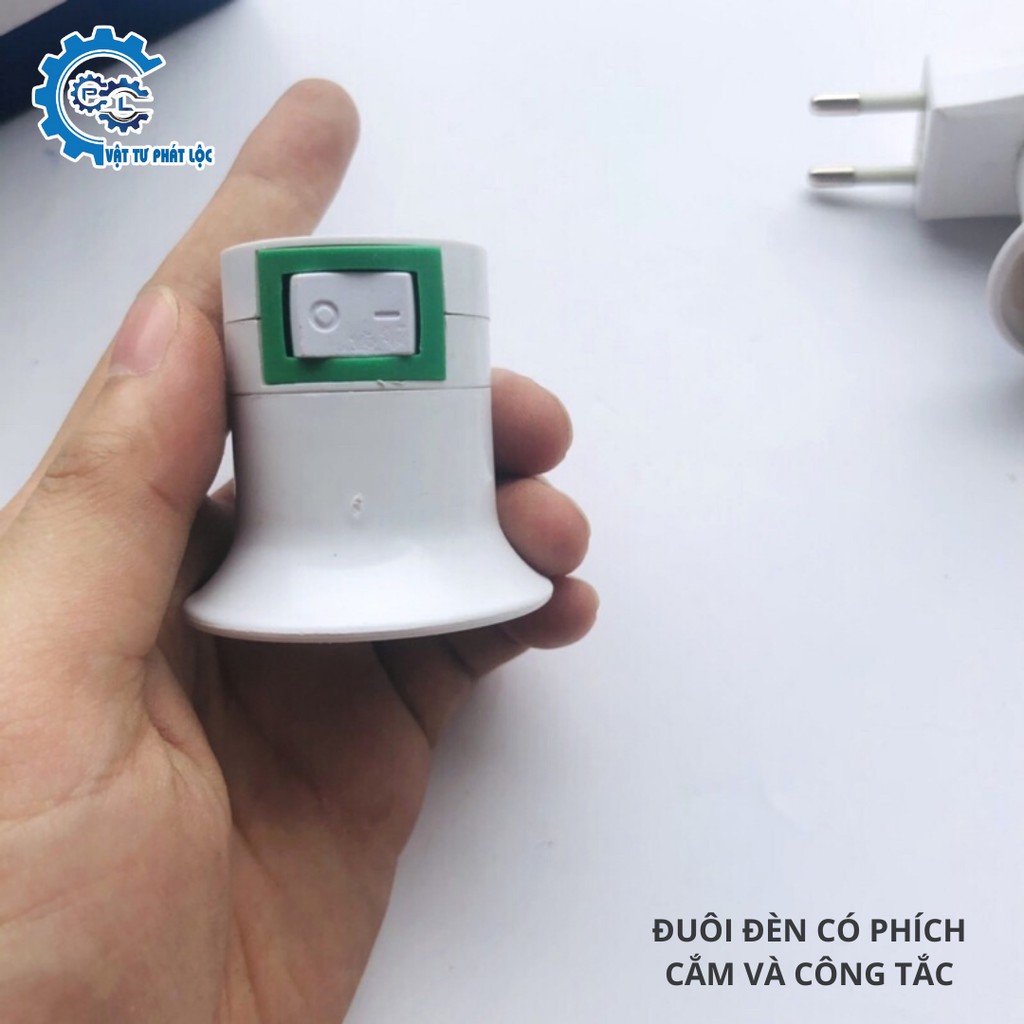 Đuôi đèn có phích cắm và công tắc tiện dụng
