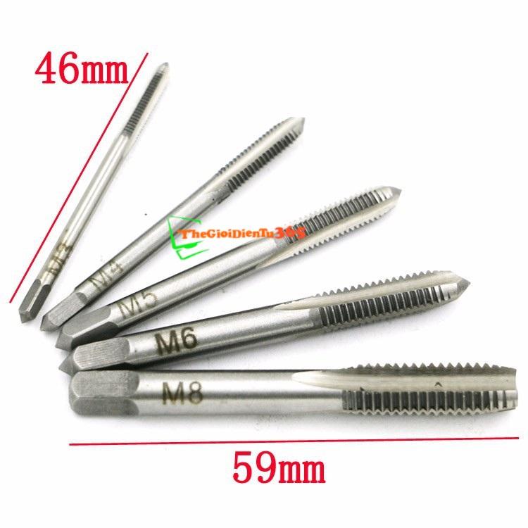 BỘ 5 MŨI TARO THẲNG TẠO REN M3-M8