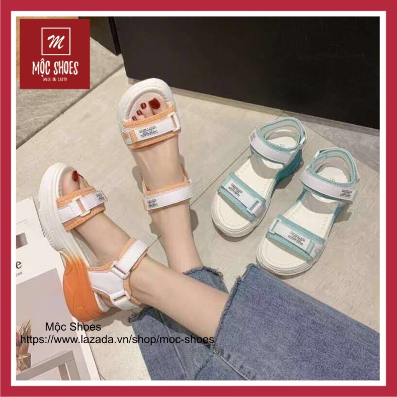 Sandal nữ 2 quai màu Xanh và Cam HÓt Trend Kèm Nhả thật )Uy Tin Shop (Ha Noi) giá rẻ