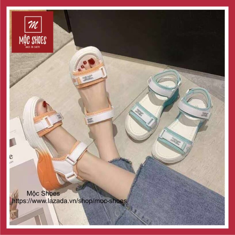 Sandal nữ 2 quai màu Xanh và Cam HÓt Trend Kèm Nhả thật )Uy Tin Shop (Ha Noi) giá rẻ