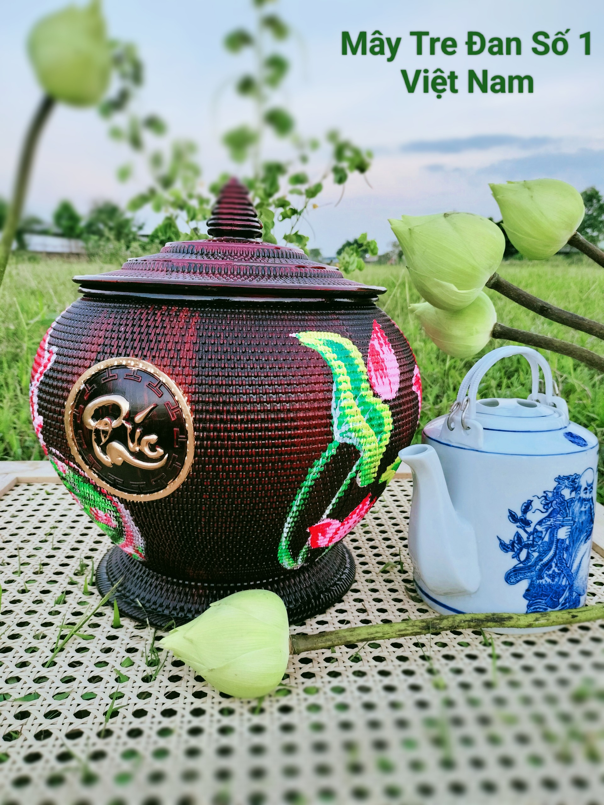 COMBO  GIỎ + ẤM TÍCH. LOẠI 1,5 LÍT