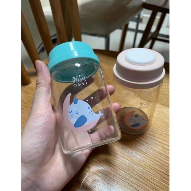 [ SẴN HÀNG] Bình trữ sữa, đồ ăn thuỷ tinh 150ml Nevi