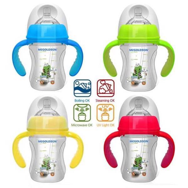 Bình sữa cổ rộng tay cầm bú mọi tư thế 180ml
