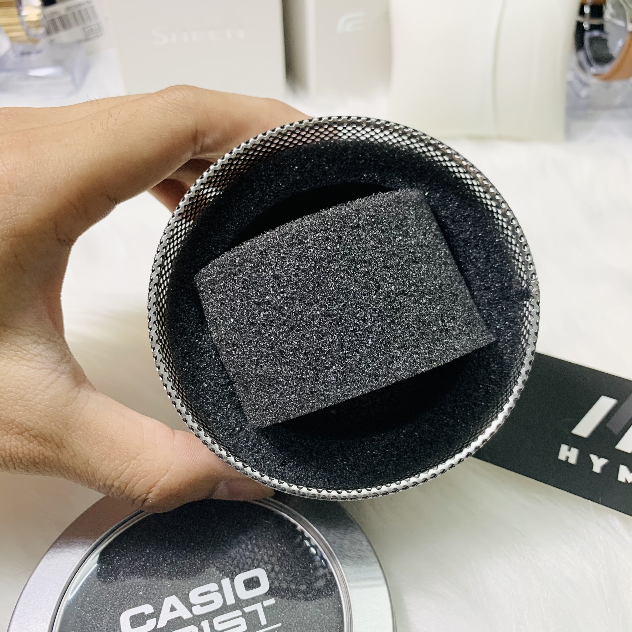 Hộp thiếc đựng đồng hồ Casio Hyma watch