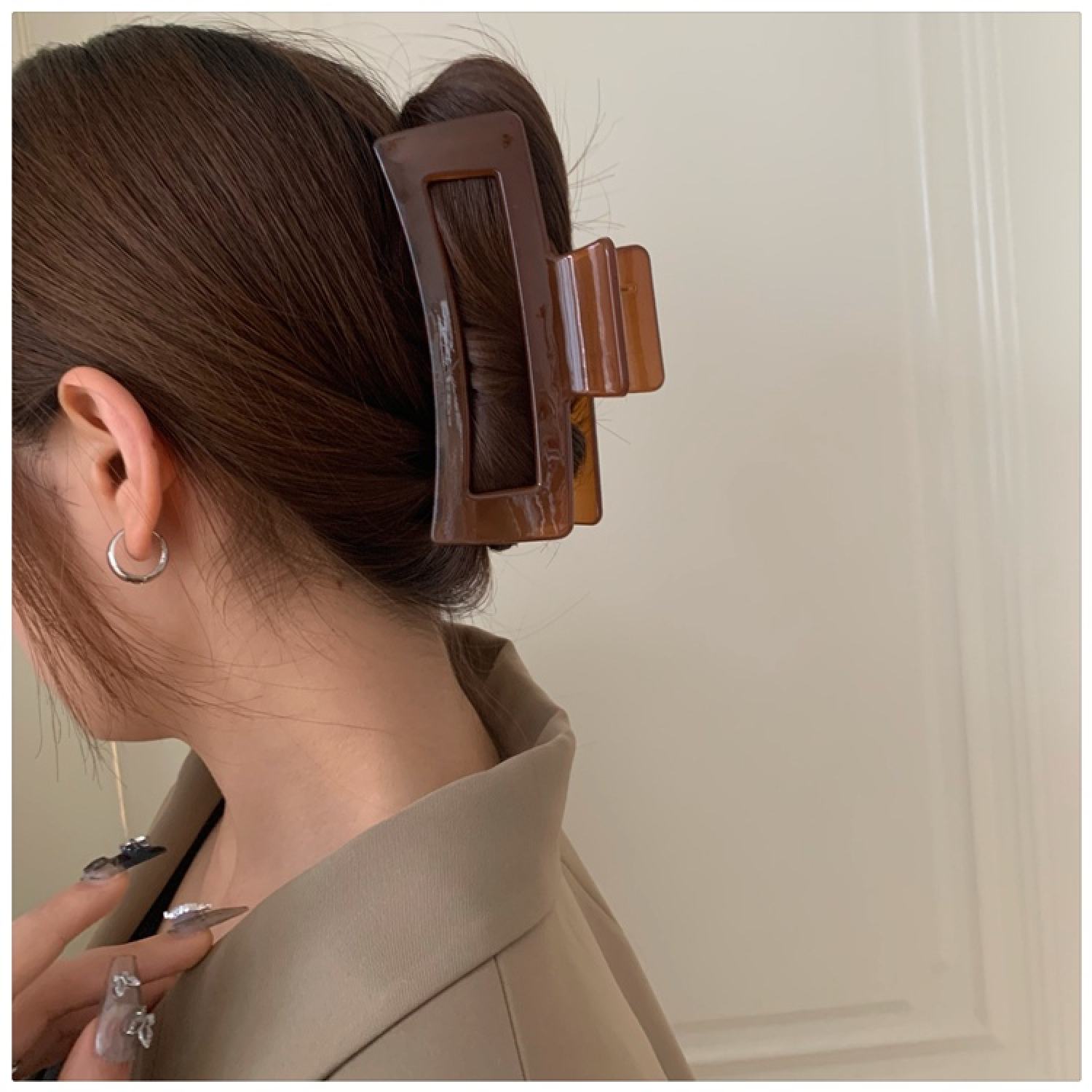 Kẹp Tóc Càng Cua Màu Thạch Siêu Lớn 13cm Dành Cho Tóc Dày