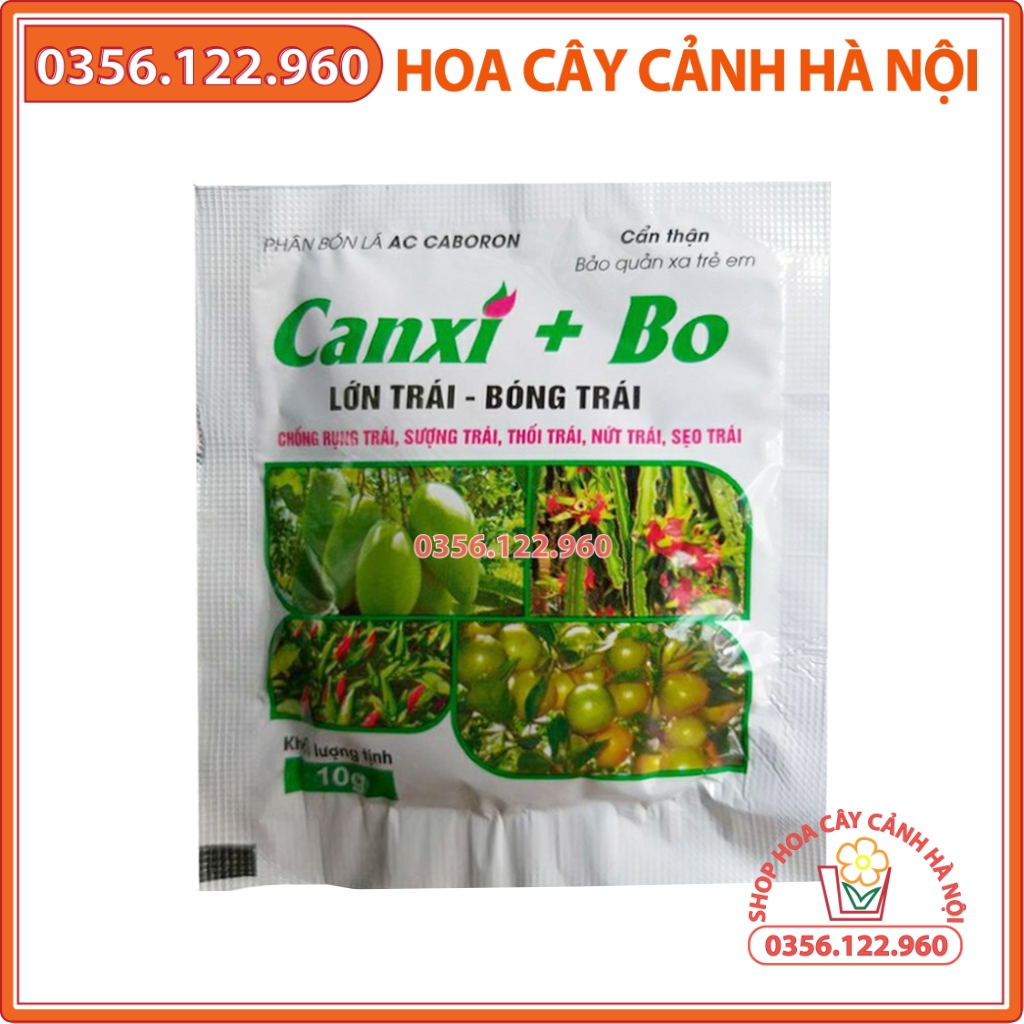 Phân bón lá AC Caboron Canxi + Bo chống rụng hoa nứt trái thối quả, gói 10g