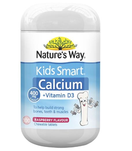 Nature's Way Kids Smart Calcium + Vitamin D3 100 Chewable Tablets