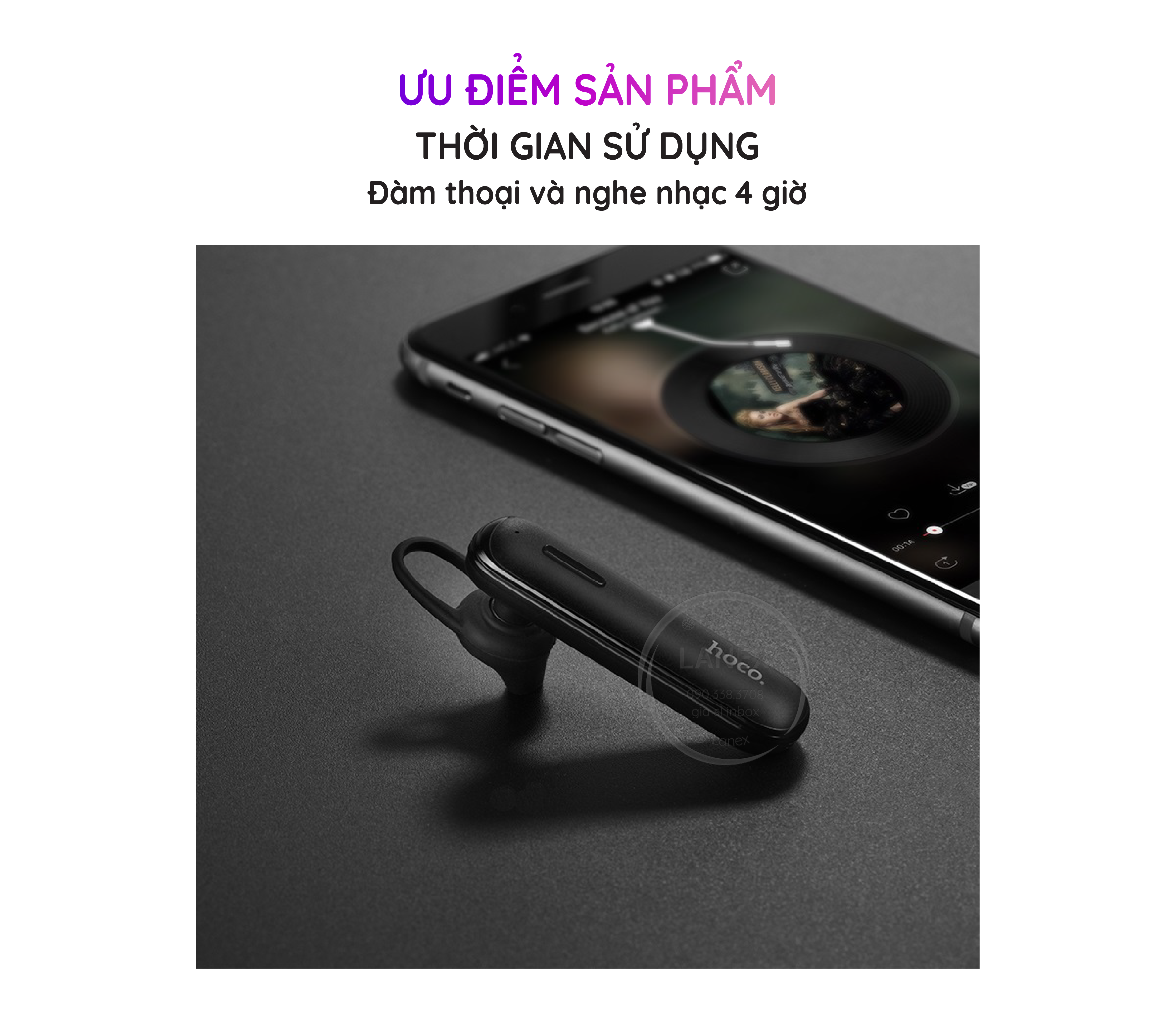 Tai Nghe Bluetooth Hoco E36 1 Bên V4.2 Có Mic