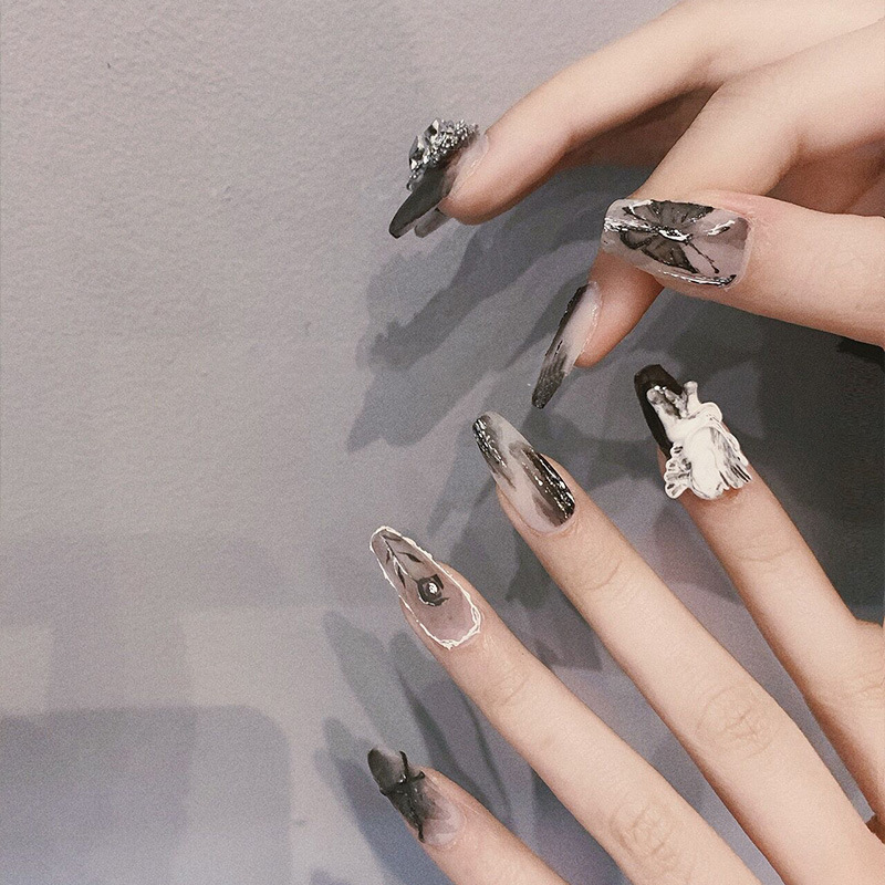 Gel Xi Măng Huaxi Trắng Đen Trang Trí Móng