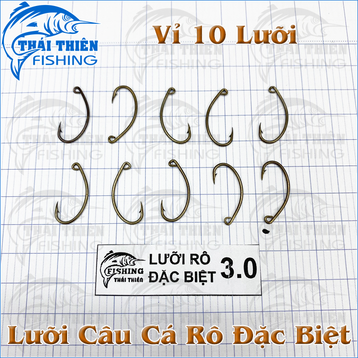 Lưỡi Câu Cá Rô Đặc Biệt Thép Đen Làm Thủ Công – Vỉ 10 Cái Sắc Bén
