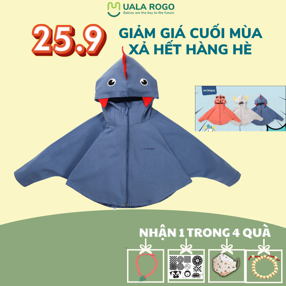 Áo choàng chống nắng Mompa 1-5 tuổi có mũ chùm đầu 4 mùa giữ ấm chống nắng