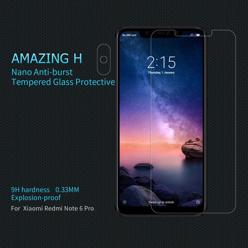Kính cường lực trong suốt Xiaomi Redmi Note 6 Pro (Kèm miếng lau)