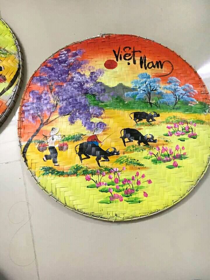 Tranh vẽ trên mẹt tre đẹp (0978945425)