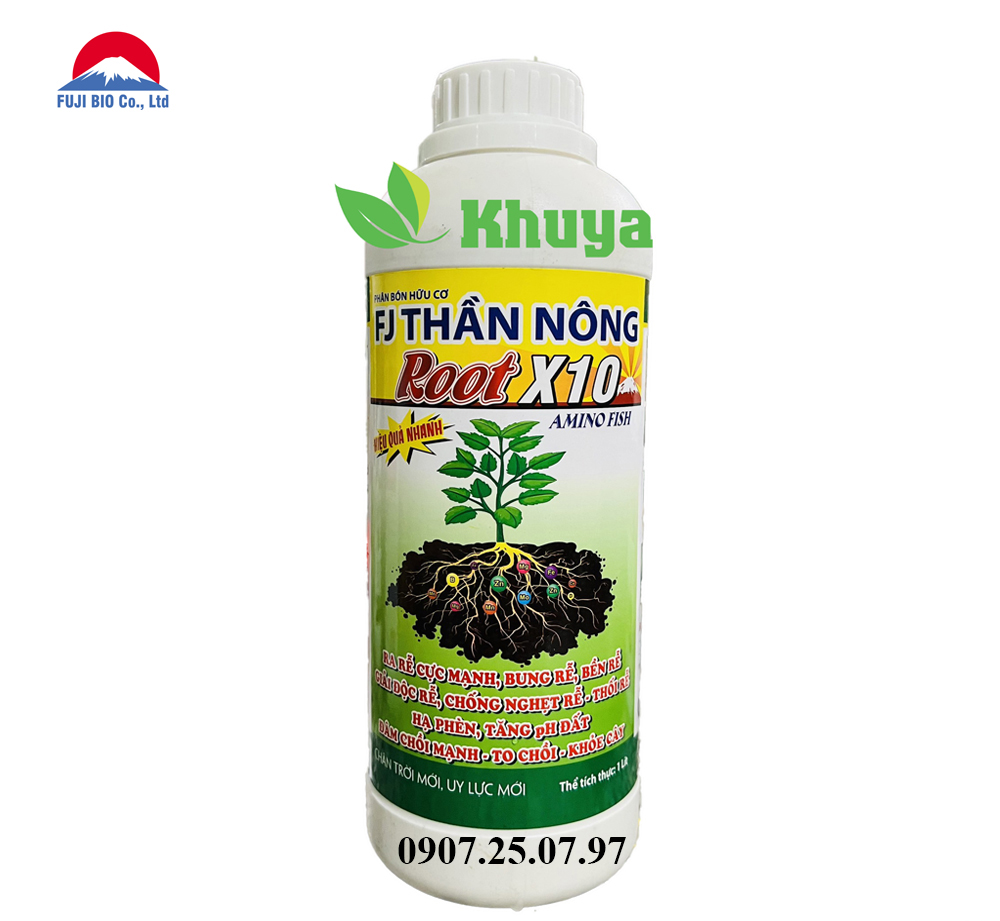 Phân bón hữu cơ fj thần nông root x 10 amino fish lít ra rễ - đâm chồi