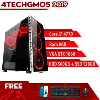 máy tính chơi game 4techgm05 - 2019 core i7-4770, ram 8gb, hdd 500gb , ssd 120gb, vga gtx 1060 - tặng bộ phím chuột gaming dareu.