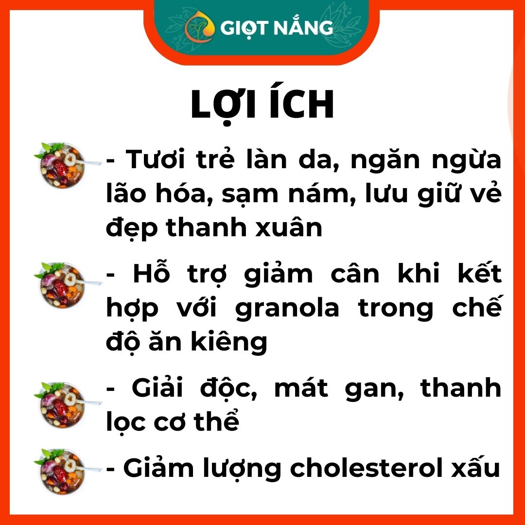 Set nguyên liệu nấu chè dưỡng nhan tuyết yến 25 30 chén đồ ăn healthy làm đẹp giảm cân từ Nông Sản Sạch Giọt Nắng