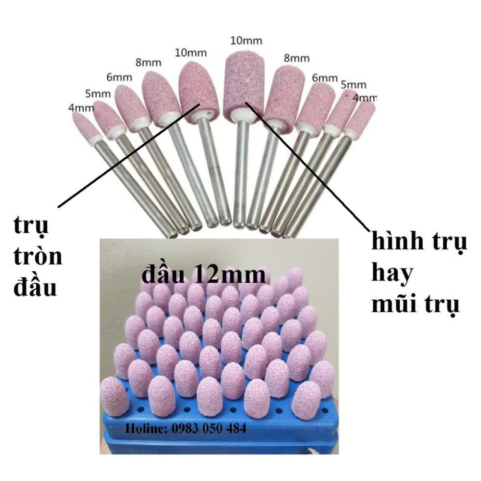 Mũi đá mài mini cán 3mm đầu đá tự chọn từ 4mm đến 12mm