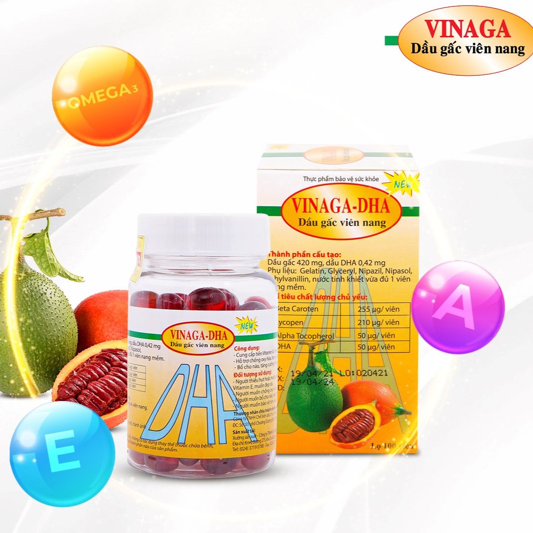 Vinaga-dha - dầu gấc viên nang 100 viên