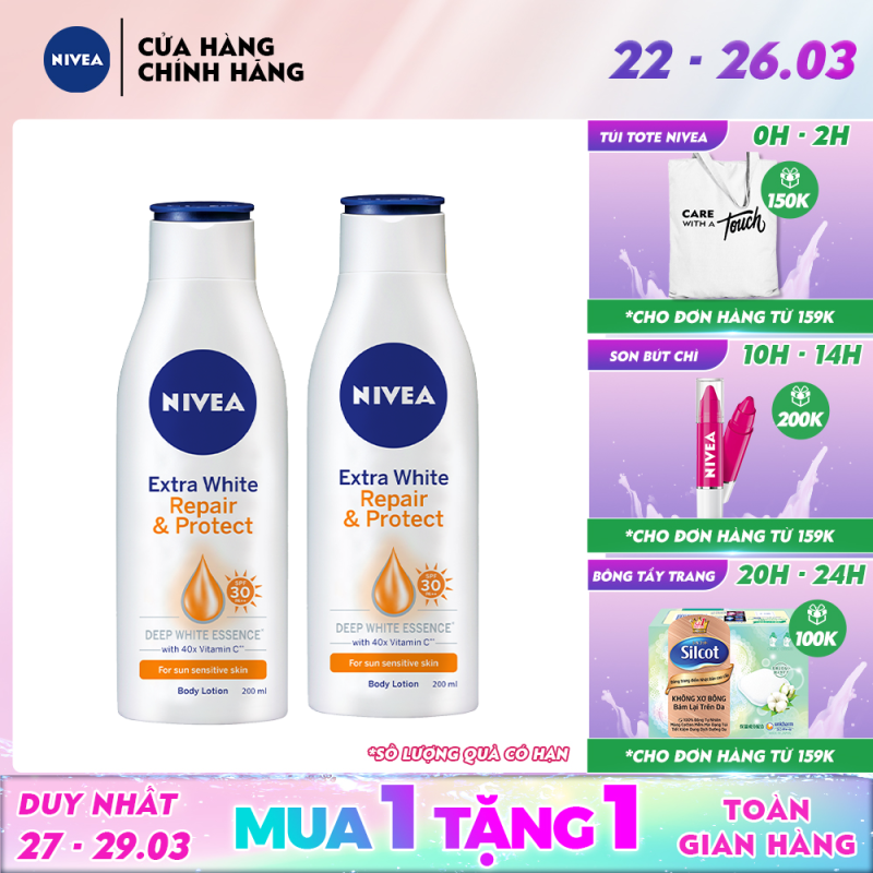 Combo 2 Sữa Dưỡng Thể Săn Chắc Và Dưỡng Trắng Da Nivea 200ml - 88310