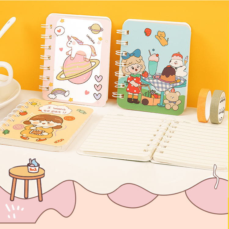Số tay mini note book dễ thương size A7, 160 trang tiện dụng