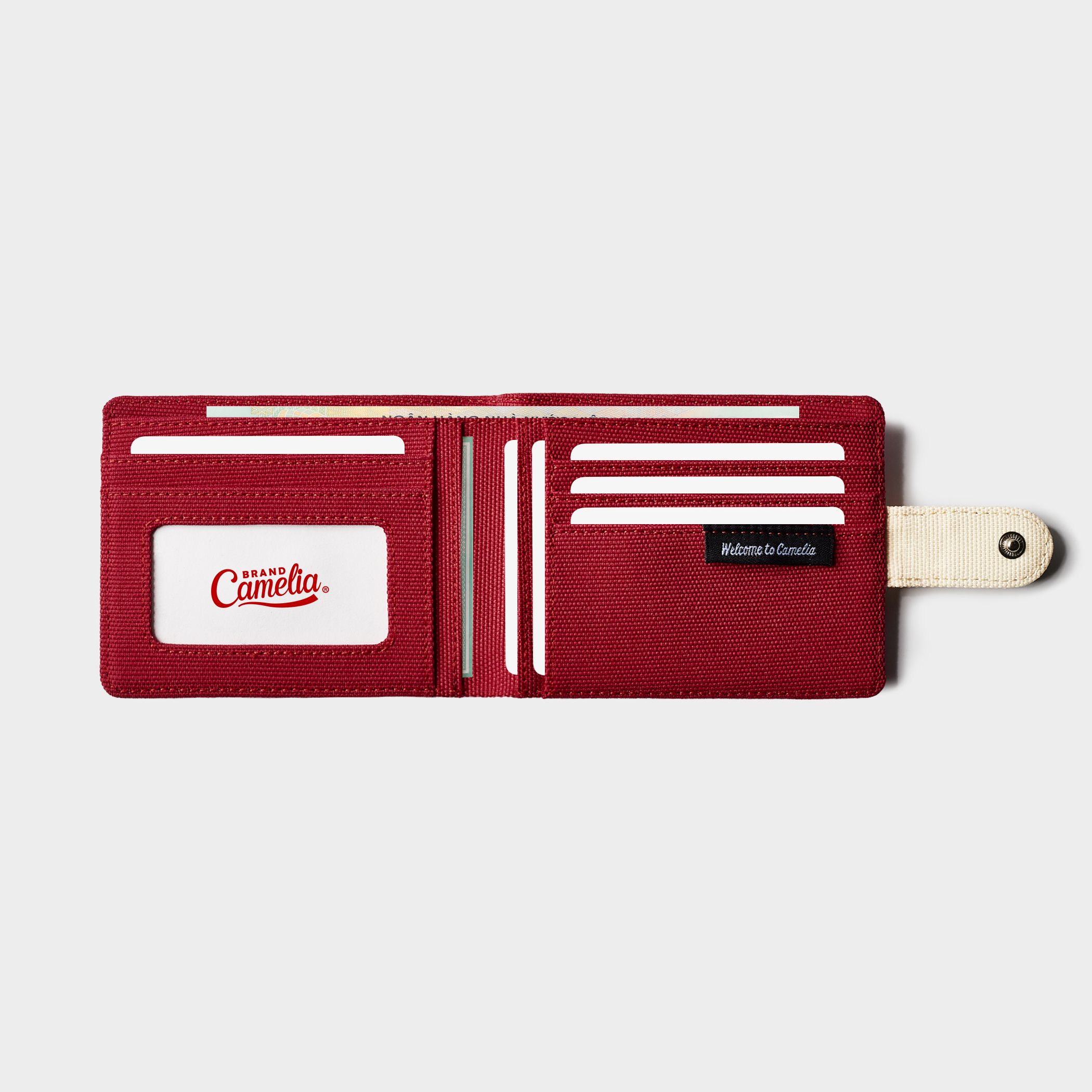 Ví vải CAMELIA BRAND® Button Wallet Ngang