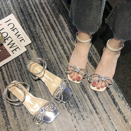 Sandal nữ quai trong đính đá - G104