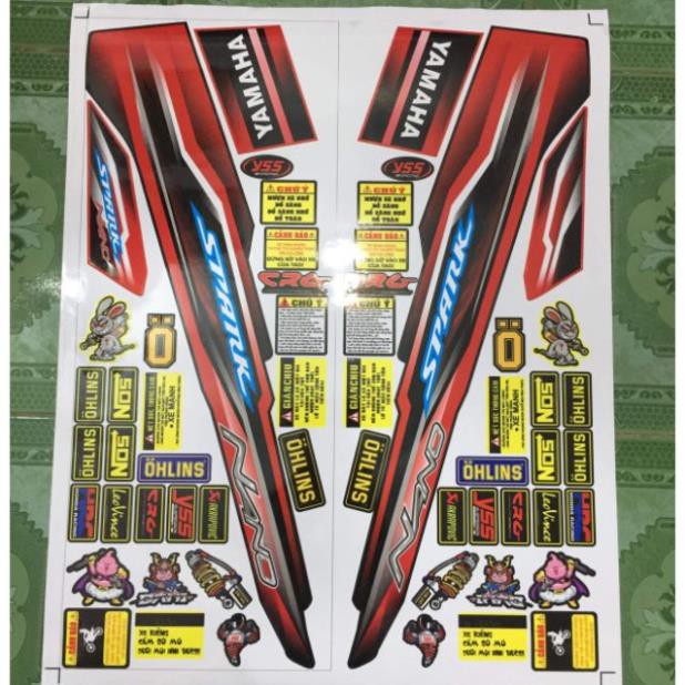 Tem rời sirius spark đỏ đen chữ xanh