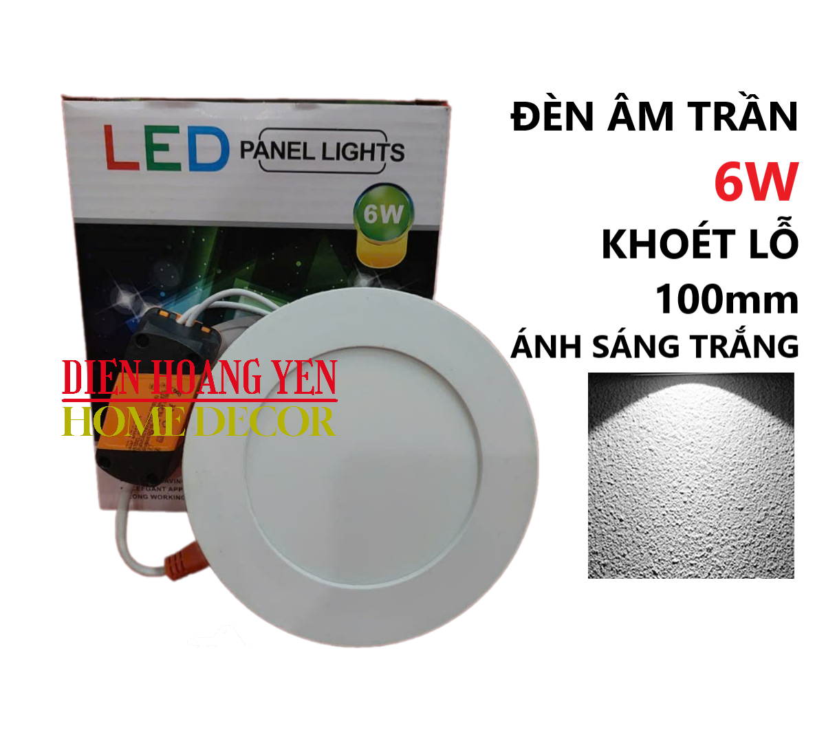 Đèn LED âm trần 6w siêu mỏng bảo hành 12 tháng