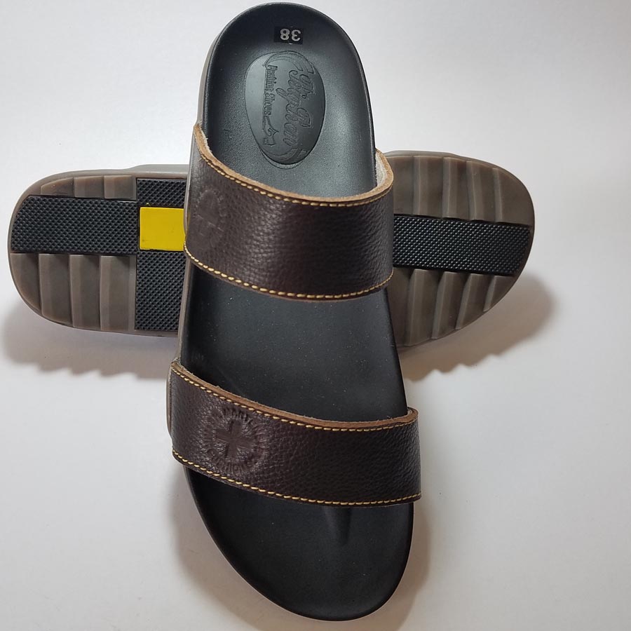 Dép Nam Quai Ngang Da Bò Thật Cao Cấp HKT Shop DN188