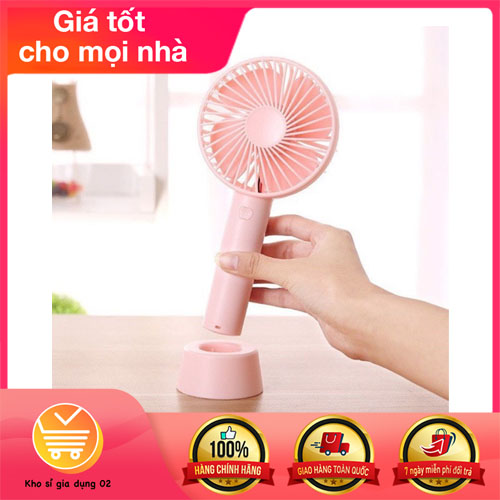 Quạt Mini Tích Điện Cầm Tay Để Bàn 3 Chế Độ Gió