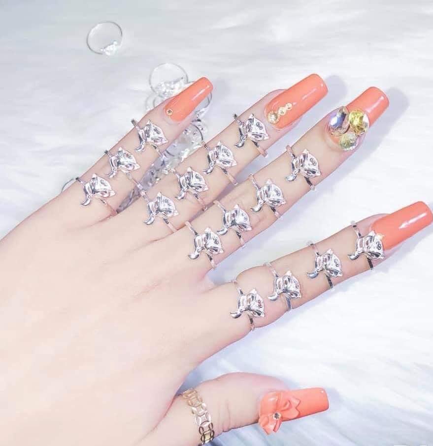 nhẫn hồ ly bạc ta kèm giấy đảm bảo