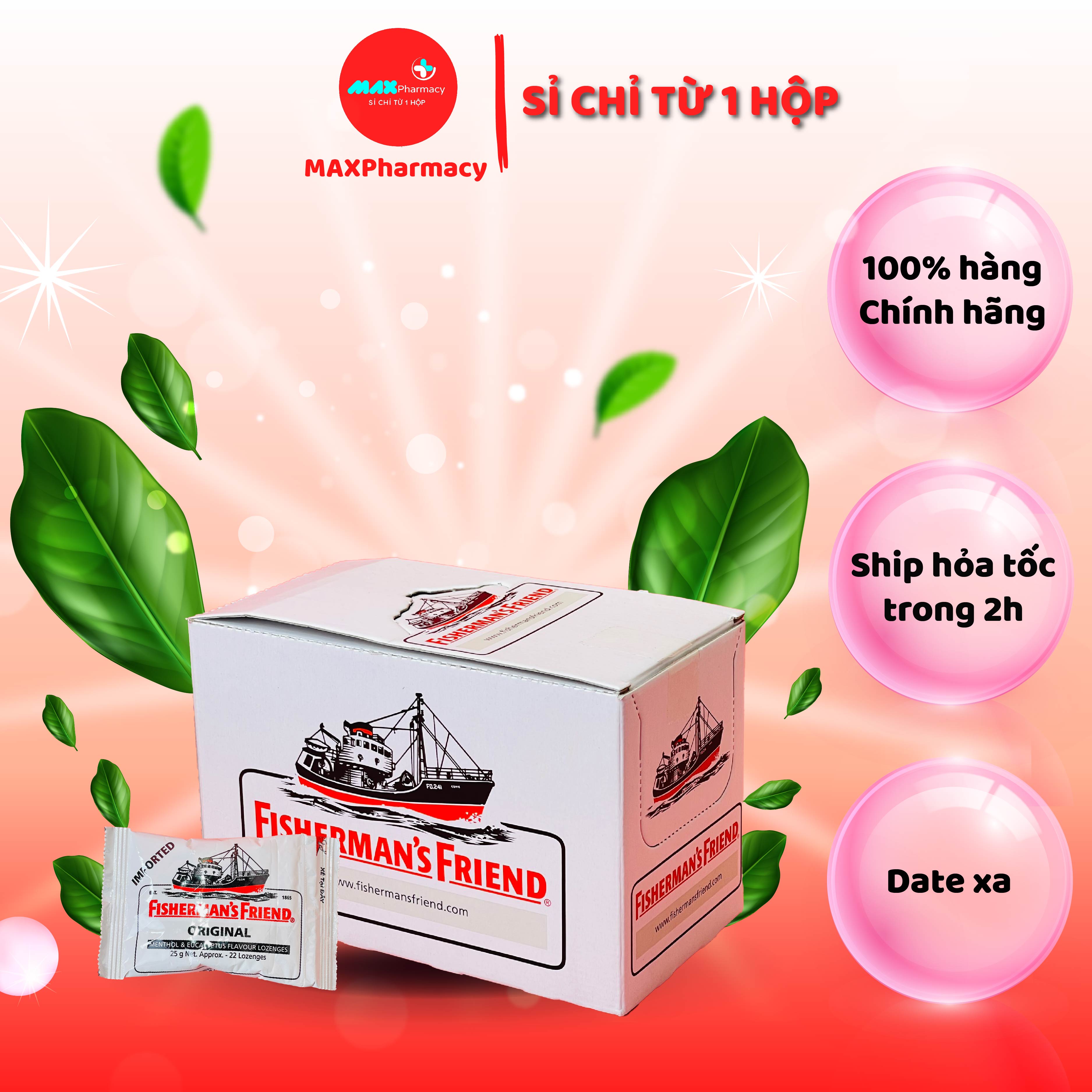 Kẹo con tàu không đường fisherman's friend 25g - maxpharmacy